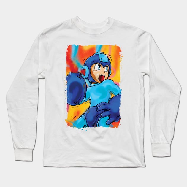 Mega Man Long Sleeve T-Shirt by Lopan4000